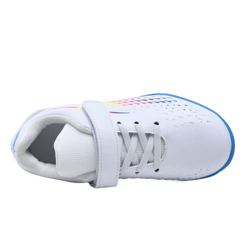 Temu Children'S Velcro Football Shoes Outdoor Sports Training Shoes Boys Elementary School Students Broken Nail Football Shoes