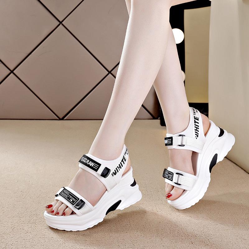 

Универсальные дышащие сандалии на танкетке 8 см с дизайном рыбий рот Douyin 36