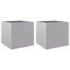 Vidaxl Planters, 2 Pcs, Silver, 49X47X46 Cm, Galvanized Steel