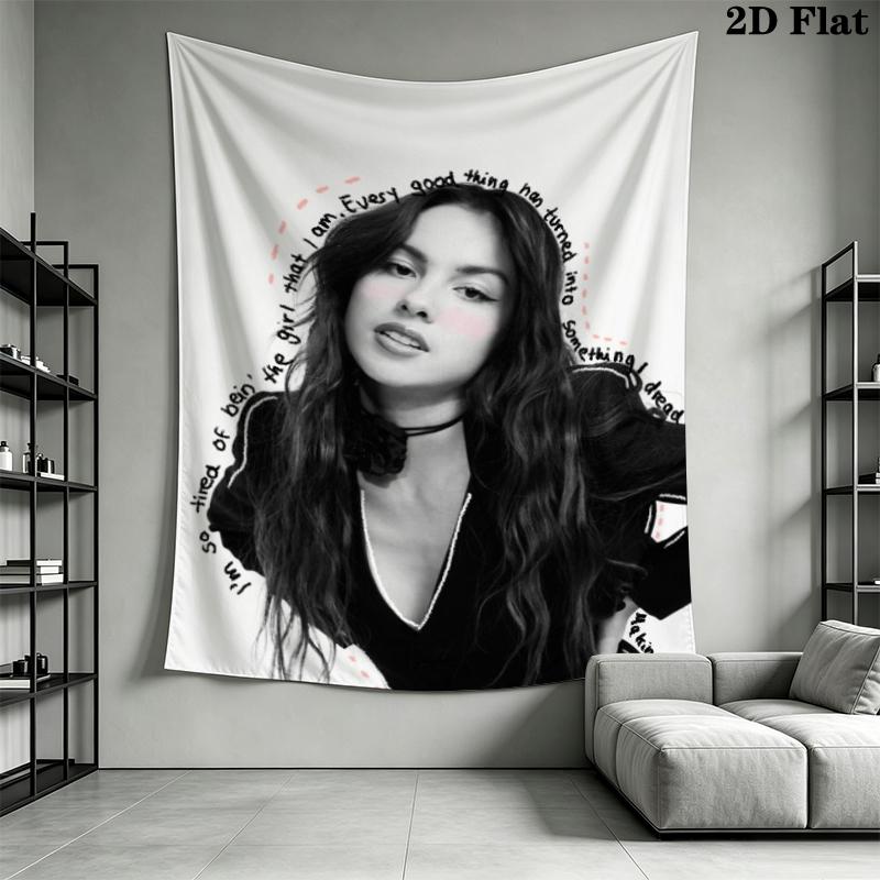 Olivia Isabel Rodrigo Wall Tapestry Aesthetic Wall Hanging Printed Fabric Blanket Decorative Tapestries for Bedroom Living Room Home Decor