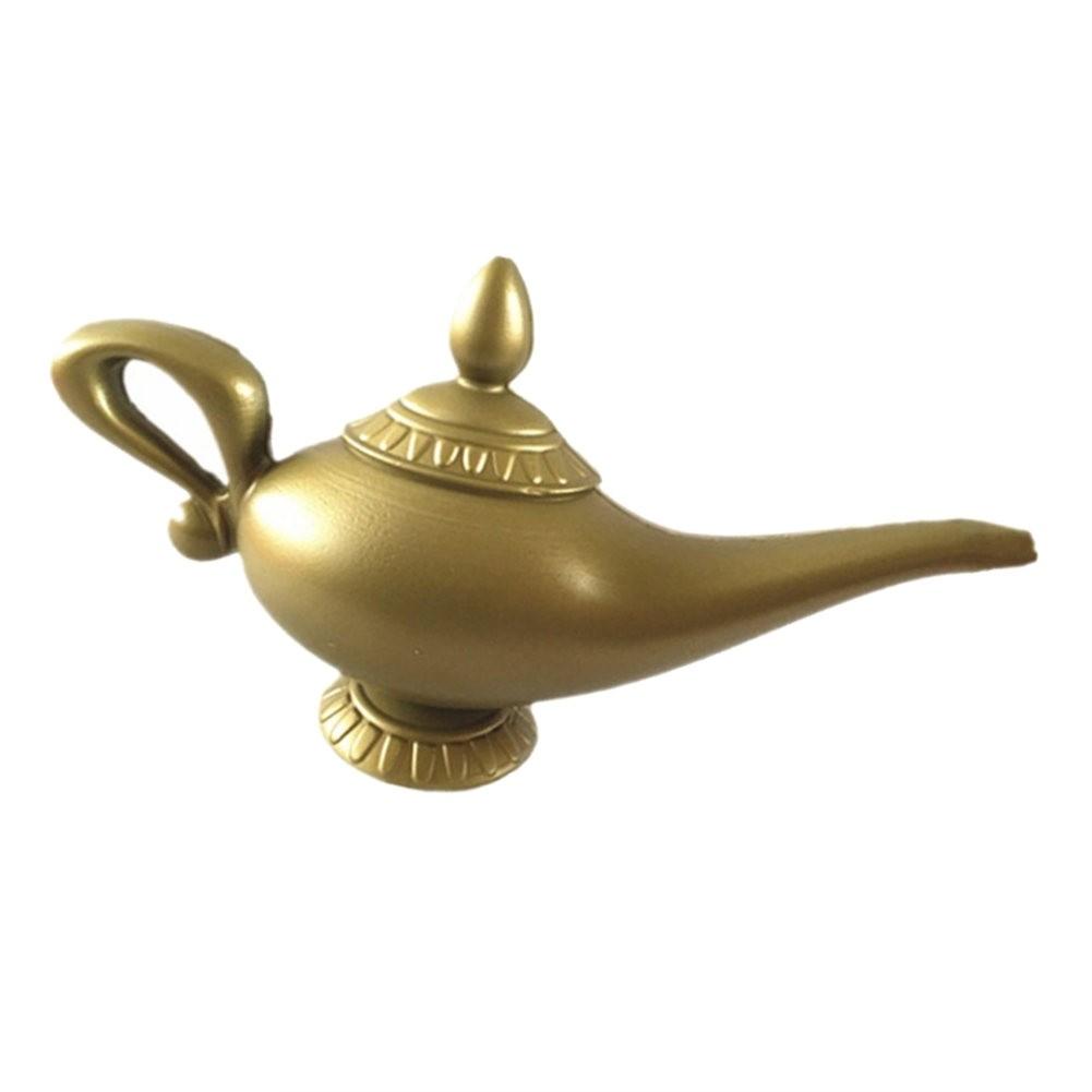 New Aladdin Magic Lamp Prop Genie Costume Accessory Halloween Christmas Cosplay Party Decoration Gold Tea Pot Home Ornament Gift