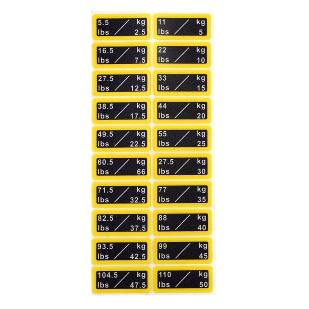 Clear Number Weight Labels for Fitness Gear Easy Application and Removal
