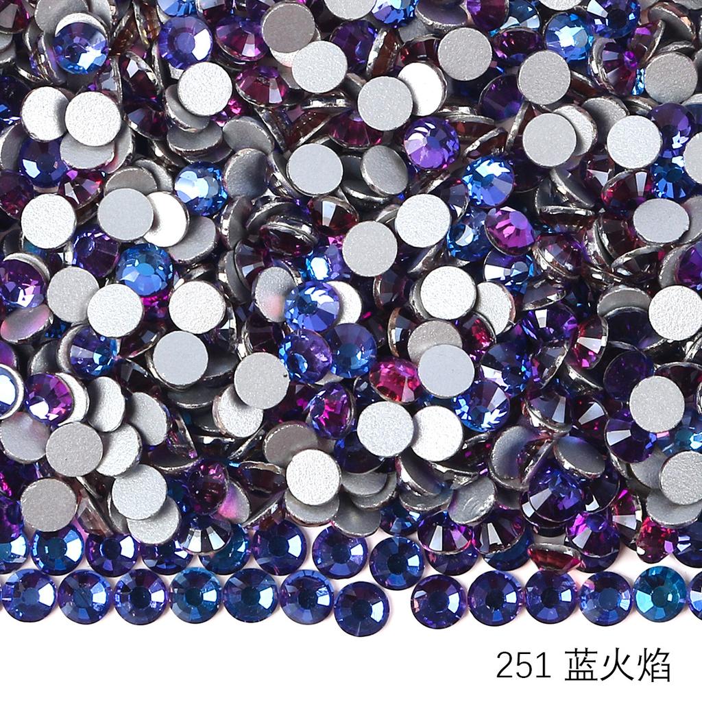 Ss3-Ss30 Strass Ab Colorés Verre Fond Plat Strass Diamant Cristal Coloré Rond Autocollant Manucure Diy Diamant