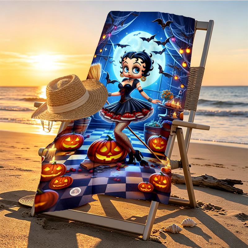 Sexy Doll Print Beach Towel Design, Soft, Lightweight. for Home Bathroom, Spa, Pool, Yoga, Surfing, Camping, Gift for Family, Friend