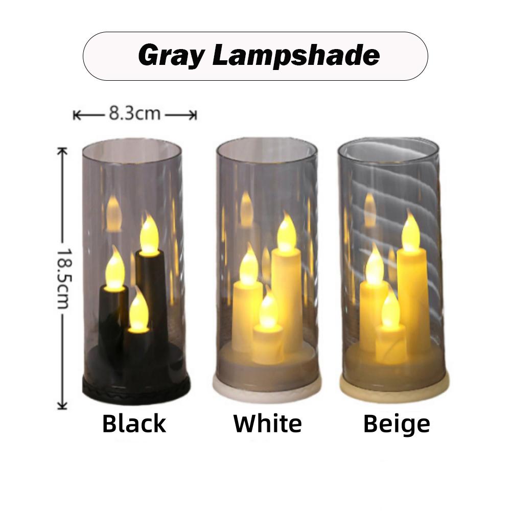 3 in 1 LED Flameless Electric Candles Light Battery Power White Beige Black Acrylic LED Taper Candles Holiday Party Home Decor