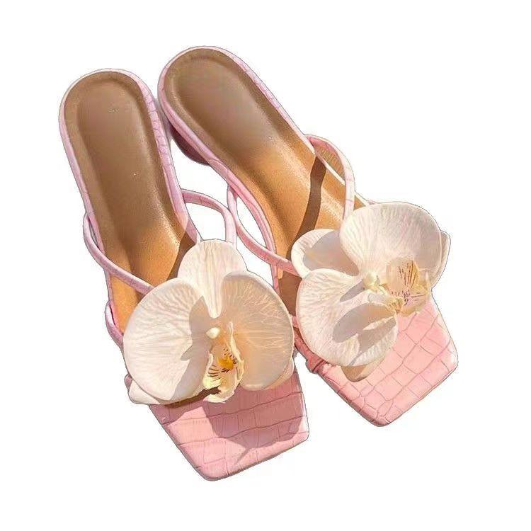 Women High Heels Sandals Brand Floral Designer Elegant Shoes Women Casual Fashion Outdoor New Summer Sandals Sandalias De Mujer