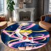 1pc Sailor Moon Carpet, Round Rug, Comfortable, Suitable for Entryways, Living Rooms, Office, And Bedrooms, Christmas Decoration