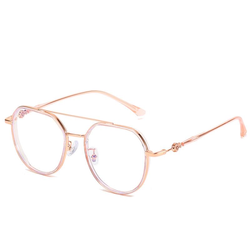 Plain Square Glasses Frame Tr90 Metal Mixed Myopia Glasses Frame Multilateral Anti-Blue Light Glasses Women