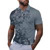 Minimally Designed Floral Pattern 3D Digital Printing Men's Comfortable Polo Shirt