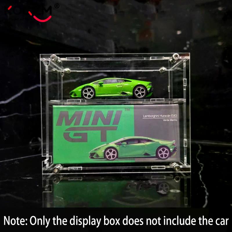 1/64 Model Cars Acrylic Display Case Fit For Mini Size MiniGT Tomica Assembled Dust Proof Box Cabinet Toy Vehicles
