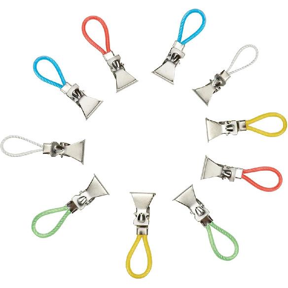 Woogim 10PCS Metal Hanging Towels Clip with Hanging Loop Kitchen Towels Clips Tea Towel Storage Clips for Home Kitchen Bathroom разноцветный