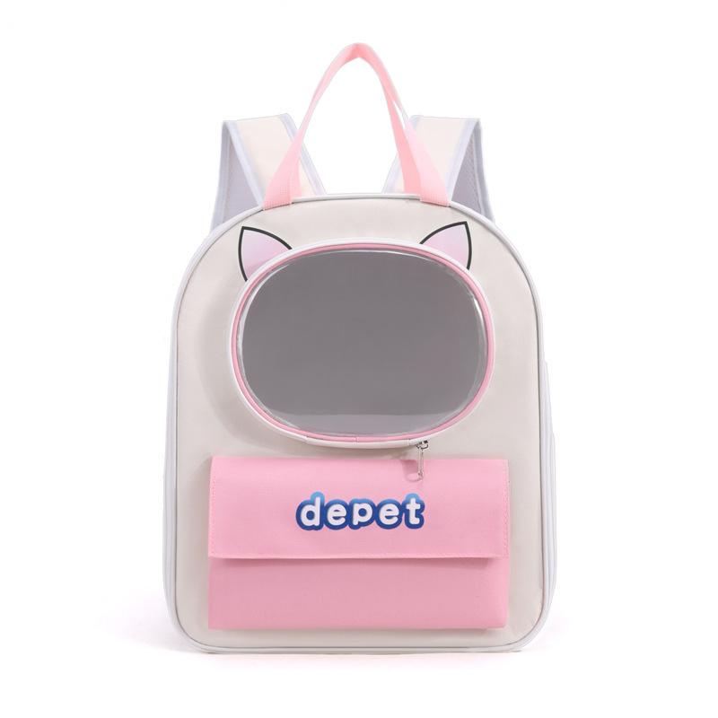 

Cat bag, space capsule double - shoulder cat backpack, cat school bag,outdoor large - capacity dog bag 33x23x39cm рожевий