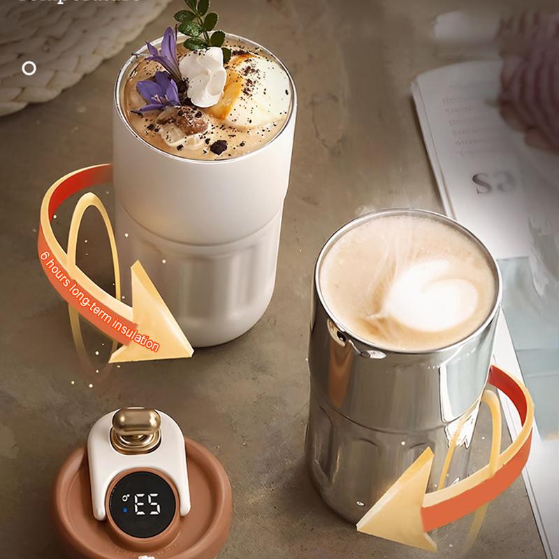 450ML Smart Thermos Bottle LED Temperature Display Coffee Cup 316 Stainless Steel Portable Vacuum Mug for Travel Insulated Cup