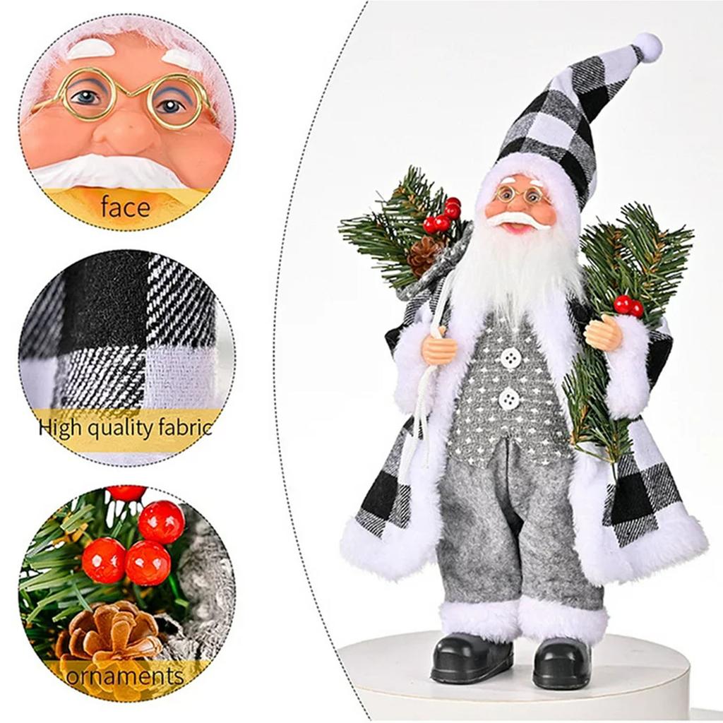Vánoční sedící stojící figurky Santa Clause Panenka Roztomilá 12 palců Vánoční stromek Ozdoba na párty Stůl Kancelář Krb Domácí dekorace