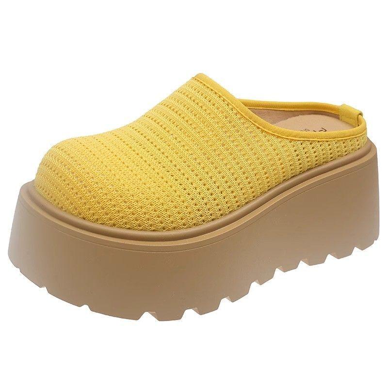 Thick-soled Bag Head Half Slippers Summer Wear 22 Years of New Models with Skirts Mesh Lazy Shoes Birkenstocks