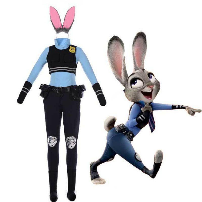 Premium Quality Zootopia Rabbit Bunny Officer Judy Hopps Cosplay Costume For Parties