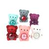 Teddy Bear Everlasting Flower Gift Box with Ring and Necklace