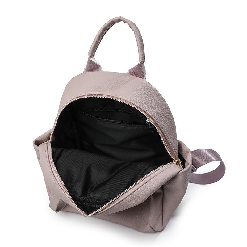 Bag Women's New Korean Version Soft Leather Women's Backpack Fashion Literary Travel Small Backpack