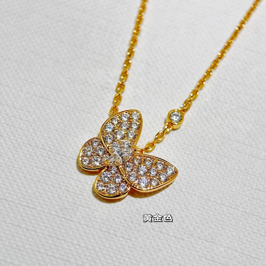 Latest Hot Brand Vintage Women's Necklace Luxury Jewelry For Women 925 Silver Butterfly Shape Designer Pendant Chain Necklaces