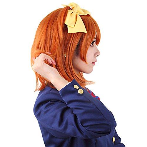 CaseEden Cosplay Wig, Medium, 40cm, Heat-Resistant, Orange-Brown, Brown, with Two Wig Nets