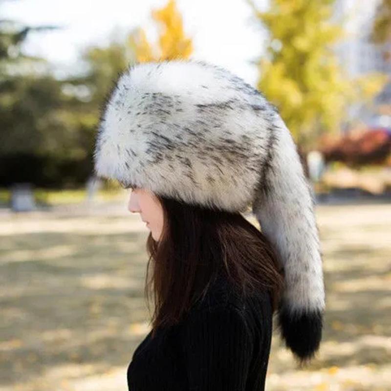 Fox Fur Hat Thick Russian Warm Hat 