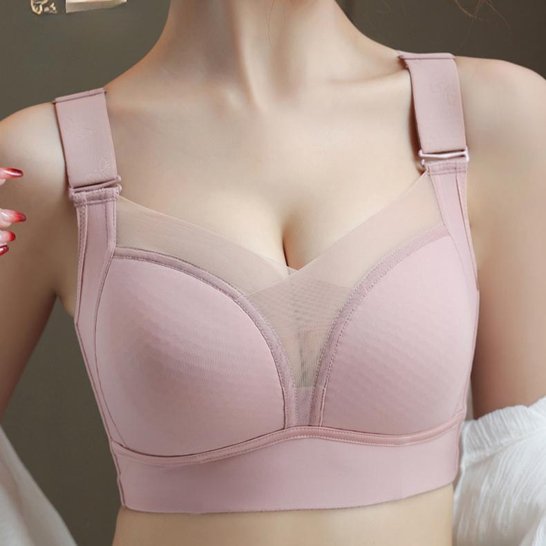Seamless Bra for Women Gathering A Sense of Femininity In Summer Thin Bra Without Steel Ring Double Breasted Bra
