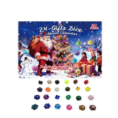 Christmas Arrival Calendar Dice Set, 24-day Christmas Countdown Gift, Suitable For RPG, Role-playing Board Game Enthusiasts