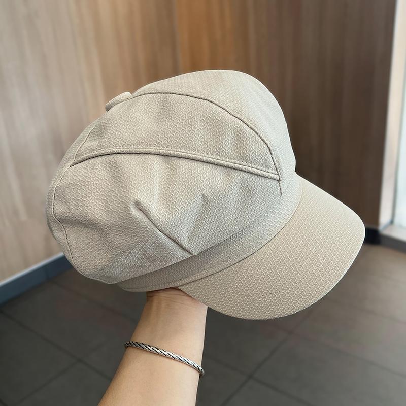 Early autumn versatile face newsboy hat British retro temperament painter hat simple solid color literary octagonal beret
