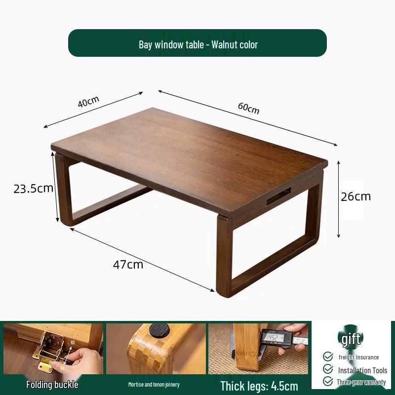 Japāņu Tatami Saliekams Erkeres Kafijas Galdiņš: