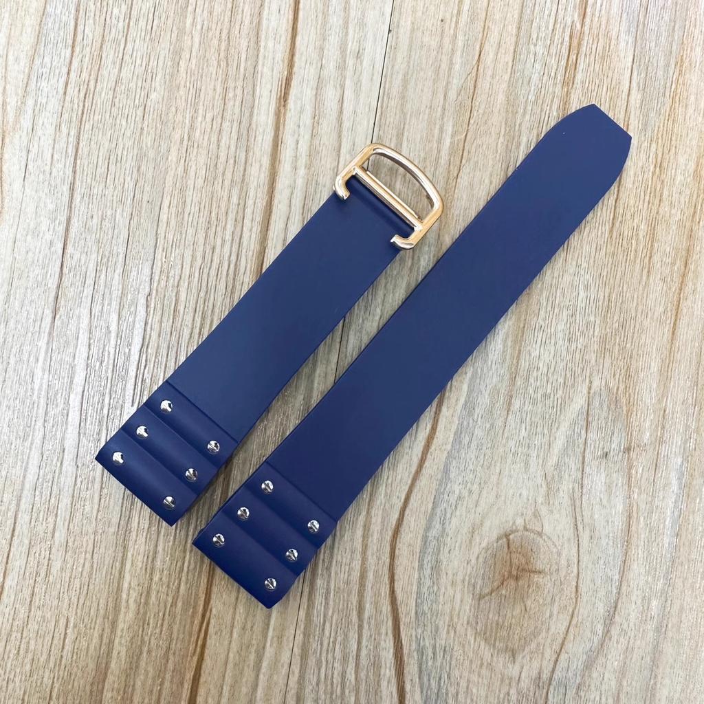 New arrival stylish watchband strap Rubber with rivets for special santos 21mm Sport watch beautiful bracelet folding buckle hot