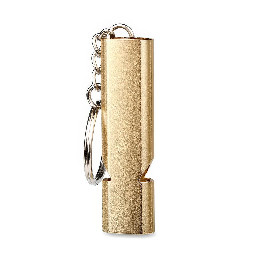 1 Gold Survival Whistle Keychain, Dual Tube Outdoor Survival and Rescue Whistle, Suitable for Outdoor Camping and Hiking