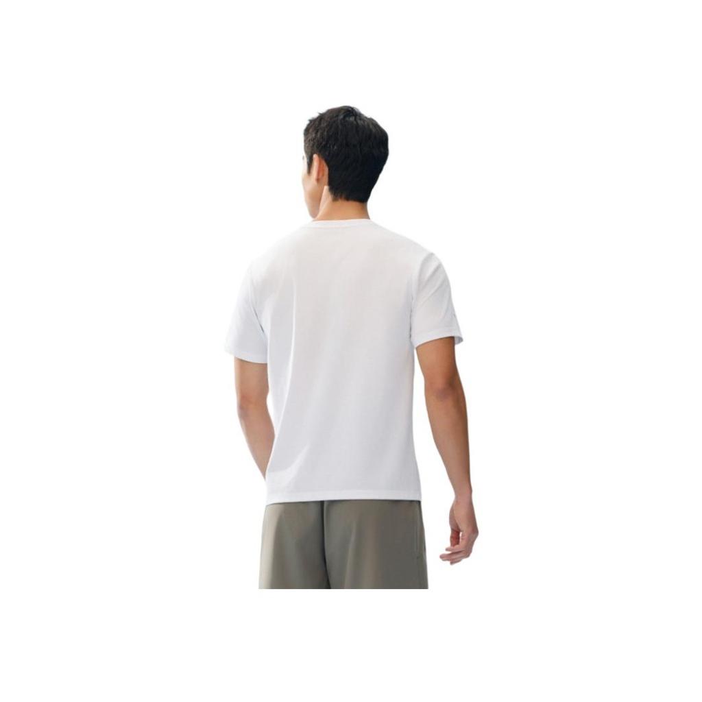 Anta Comfortable Simple Casual Versatile Round Neck Breathable Letter Short Sleeve T-Shirt Men Tops Pure-White 152527140-1
