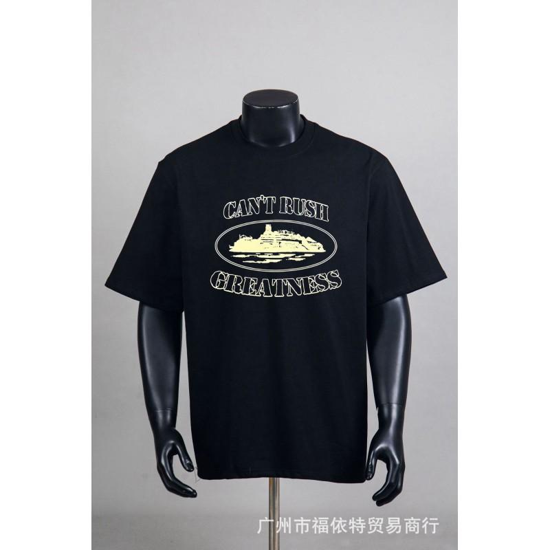 Corteiz Alcatraz Vintage Print T-Shirt Herren Damen Streetwear Lockerer Schnitt Kurzarm Tee