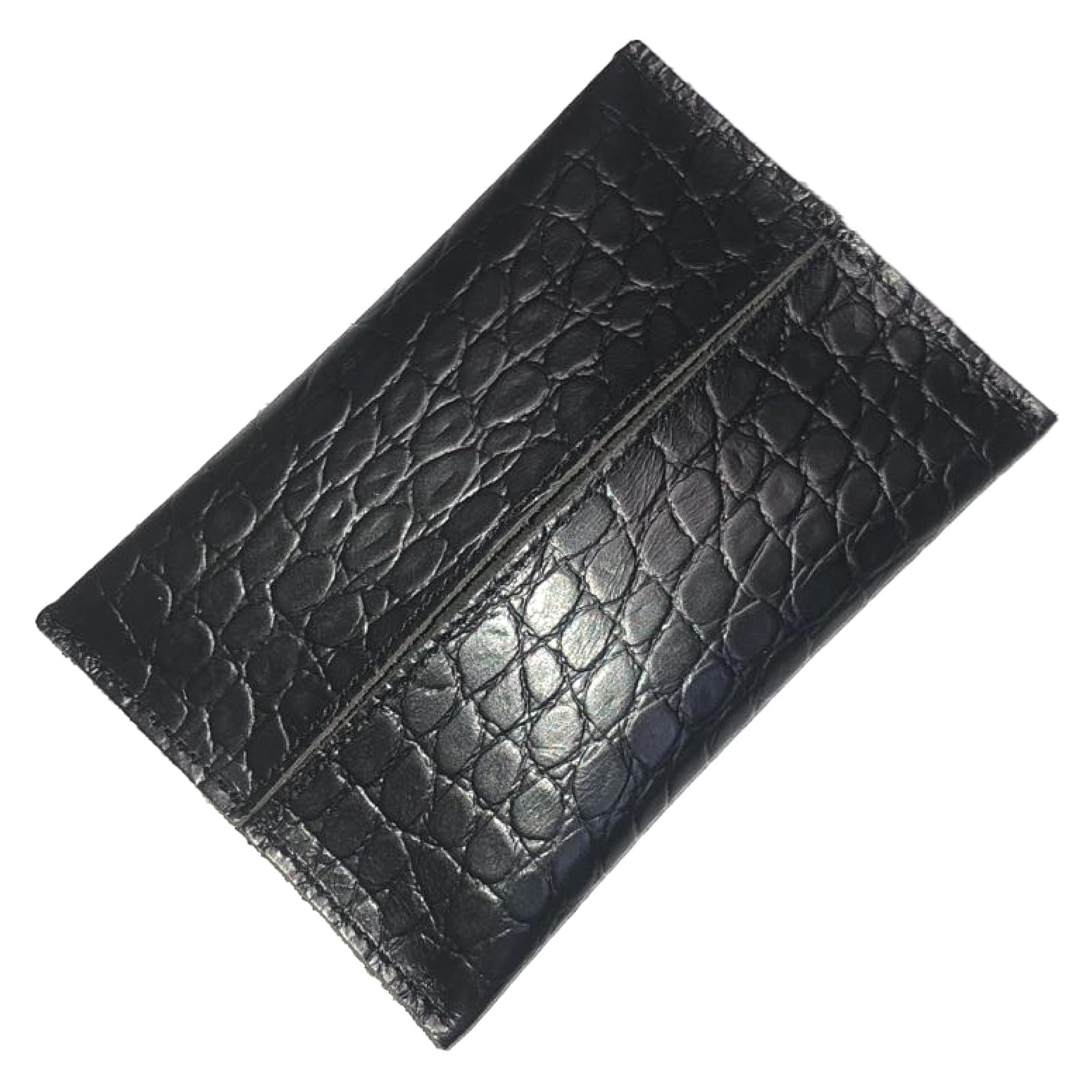 

Sato Leather Workshop Pocket Tissue Genuine Handmade in Japan for Men and Women Crocodile Case/Pouch Cover, Leather, (Black Pattern)