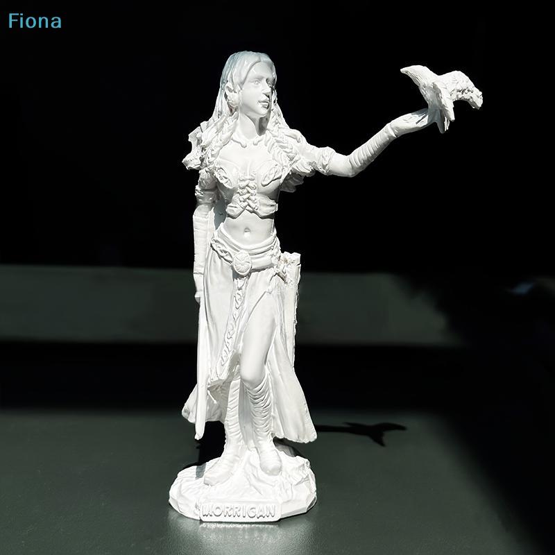 Bronze Finish Morrigan Statue,Celtic Goddess of Battle with Raven & Sword Resin Figurine for Mythology Home Decor