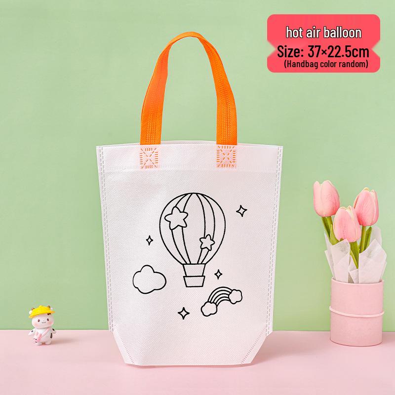 Kids' DIY Graffiti Handbag: Non-Woven Cartoon Painting Bag for Kindergarten Gifts