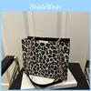 Leopard Print Black Pu Small Crossbody Bag With Zipper Closure For Commuting