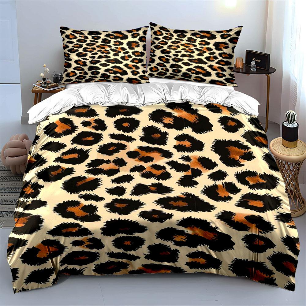 Leopard Print Pattern. Bedding Sets Duvet Cover Sets Duvet Covers Pillowcases(1*Duvet Cover 2*Pillowcases Without Duvet Insert)