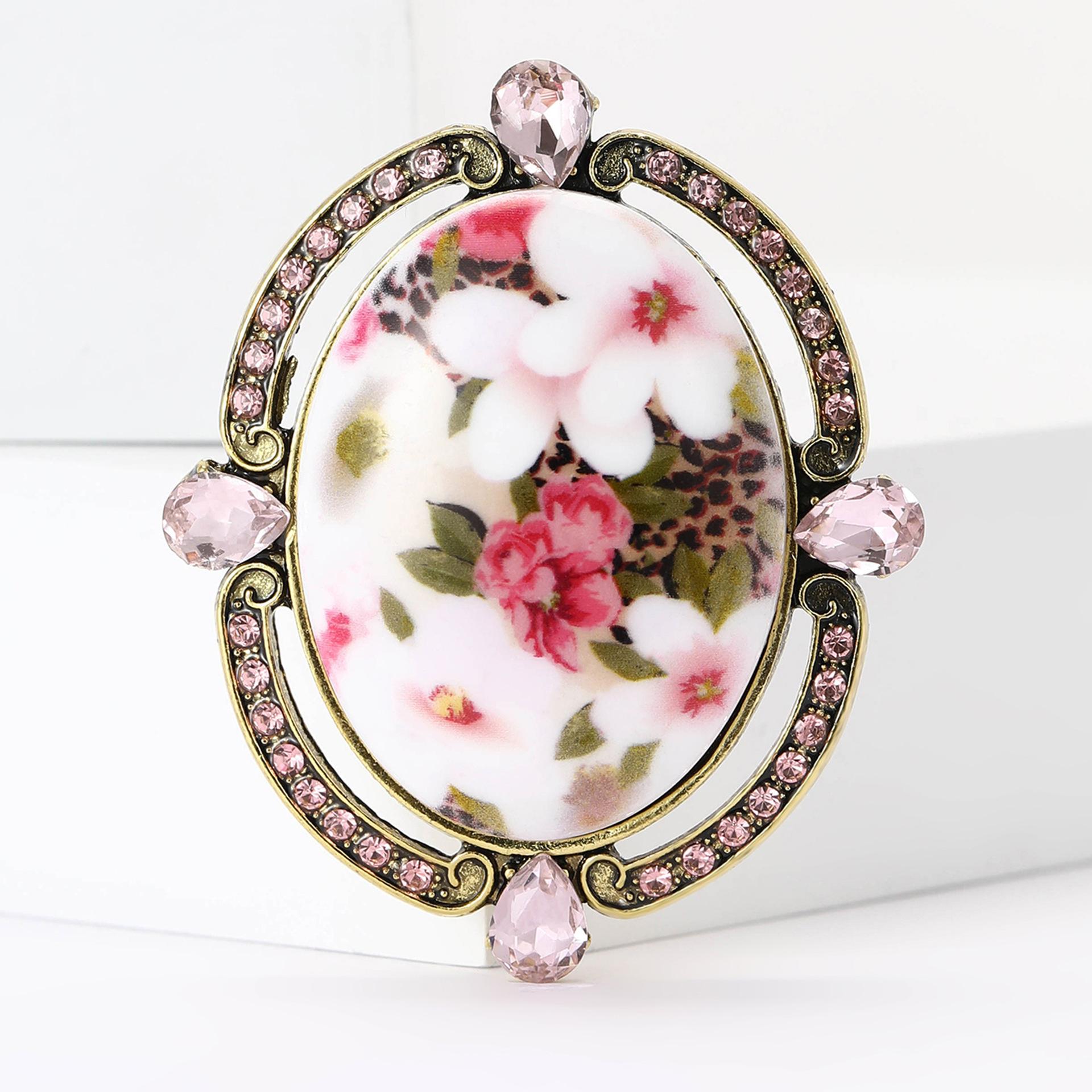 

Брошь в виде цветка из сплава в дворцовом стиле, покрытая глазурью, высококачественная креативная женская одежда, аксессуары для груди с цветком красный