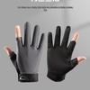 Summer Thin Non-Slip Anti-Stab Fishing Gloves with Exposed Two Fingers for Lure, Casting, Baiting, and Sea Fishing