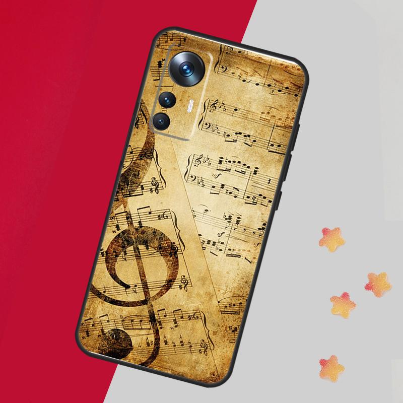 Sheet Music Case For Xiaomi 14 13 15 Ultra 11T 12T 13T 14T Pro Cover For POCO X7 Pro X3 X5 X6 F5 F6 F7