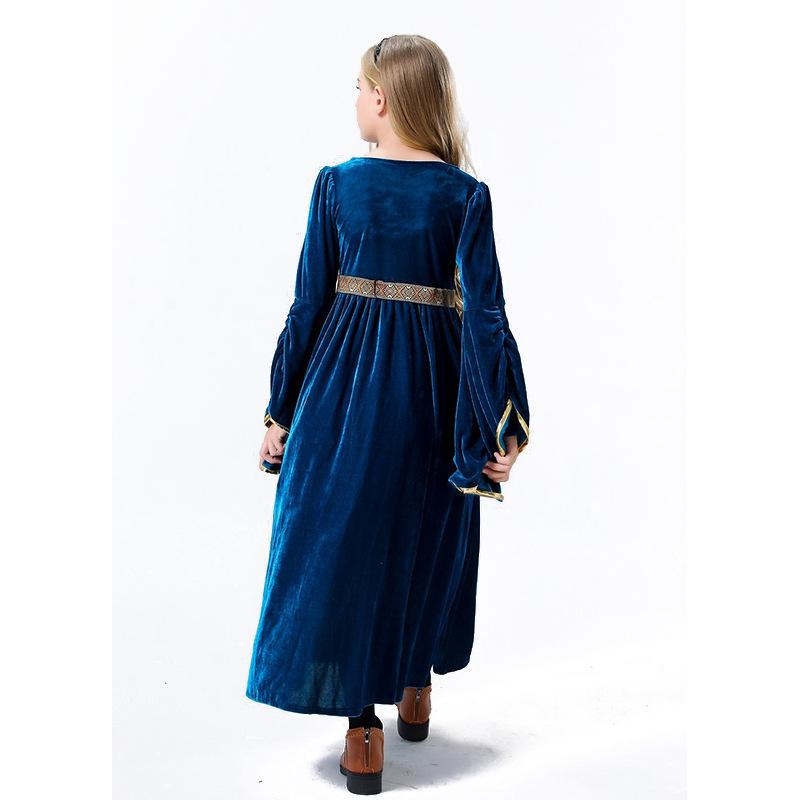 Cosplay Halloween costume, vintage court ball horn sleeves cosplay children's show clothes European medieval costume