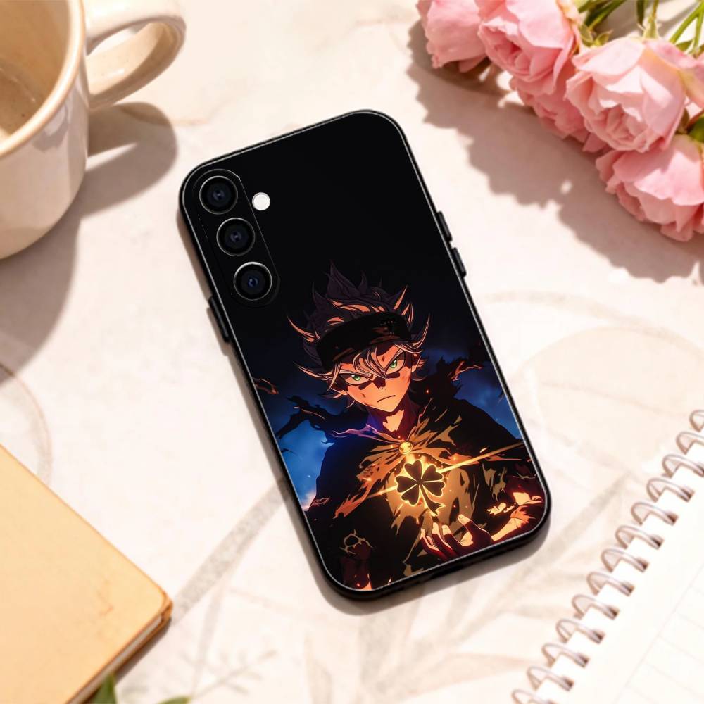 Magic B-Black C-Clover   phone Case For Samsung Galaxy A73,A72,A71,A70,A53,A52,A51,Others Soft Black Shell