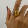Yori Glossy Simple Irregular Open Ring Stainless Steel Metal Texture 18 K Plated Waterproof Geometric Charm Jewelry 2025