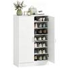 Shoe Cabinet, 2 Doors, 6 Adjustable Shelves, Soft-Close, 21 Pairs, White