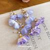 High-End Resin Flower Pearl Tassel Earrings – Silver Studs for Women