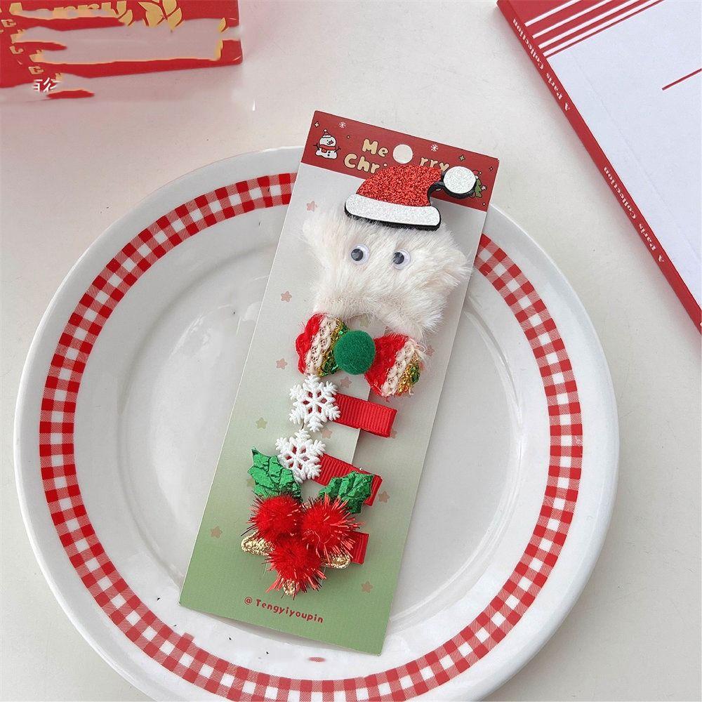 Merry Christmas Decor Christmas Hairpin Set Deer Horn Sequin Children Antler Hair Clip Christmas Hat Star Children Bow Hairpin