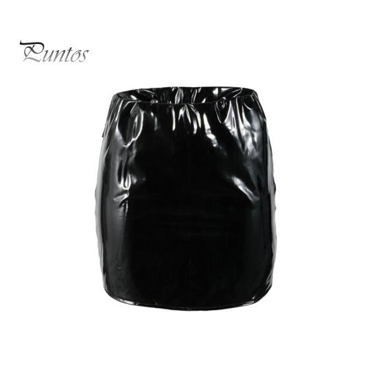 

Мини-юбка из искусственной кожи, сексуальная, универсальная, однотонная, короткая юбка, вечеринки, клубы, женская юбка-корсет, модная одежда XL чёрный