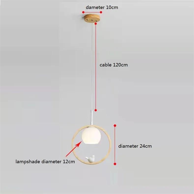 Japanese Style Wooden Pendant Light Bedroom Bedside Kitchen Bar Hanglamp Resin Bird Decoration Stair Porch Lamp Drop Shipping