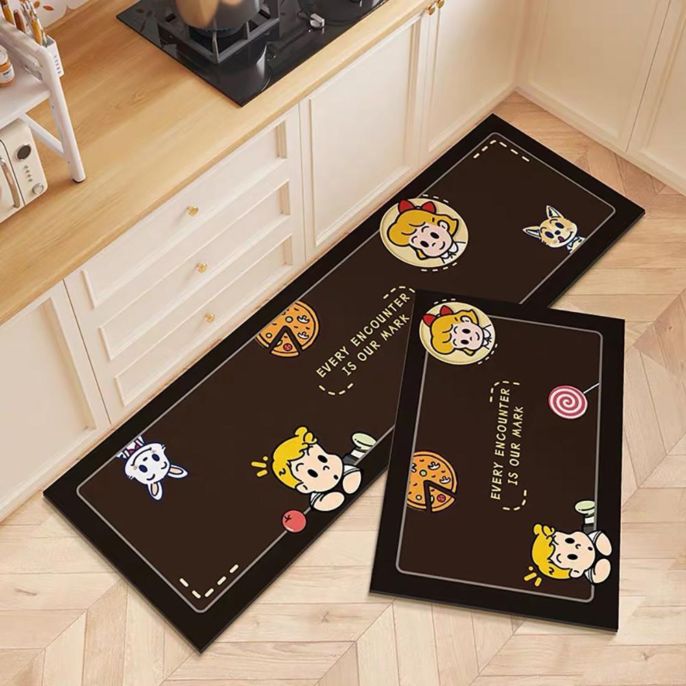 

VIKAMA 1/2PC Creative Cartoon Kitchen Mat-Stain-Resistant Non-Slip Bath Rug, Custom Entryway Floor Carpet for Home Kitchen Decor 1PC 40x60CM